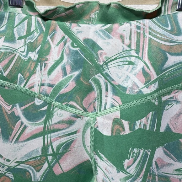 IVL Collective Light Green Pink Multi Color Marble Swirl Leggings Size 2 - Picture 5 of 8